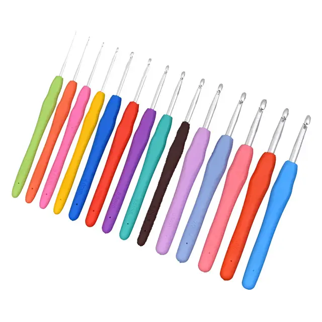 14 Crochet Hook Set: Easy Grip