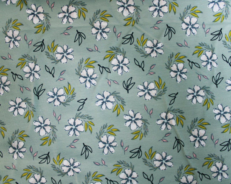 Sketchy Flowers Organic French Terry