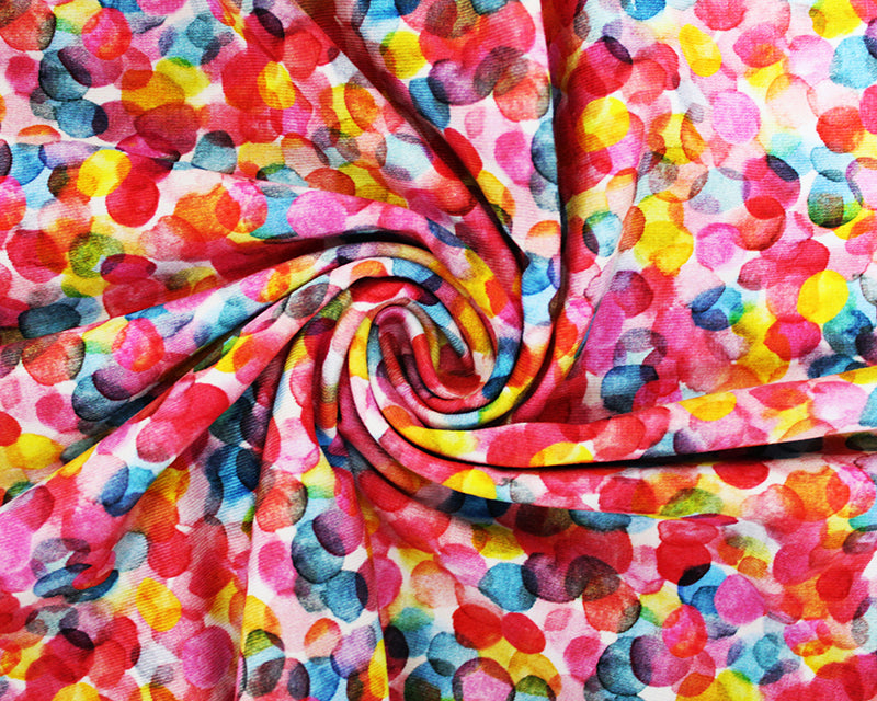 Watercolour Rainbow Spot Digital Cotton Jersey