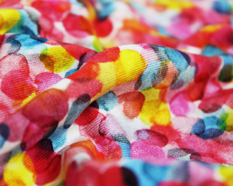 Watercolour Rainbow Spot Digital Cotton Jersey