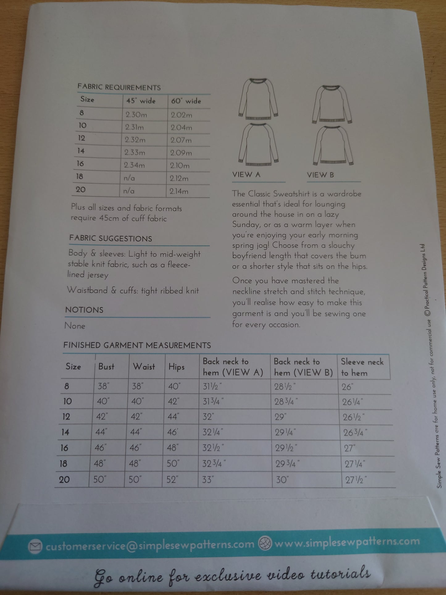 Simple Sew - The Classic Sweatshirt