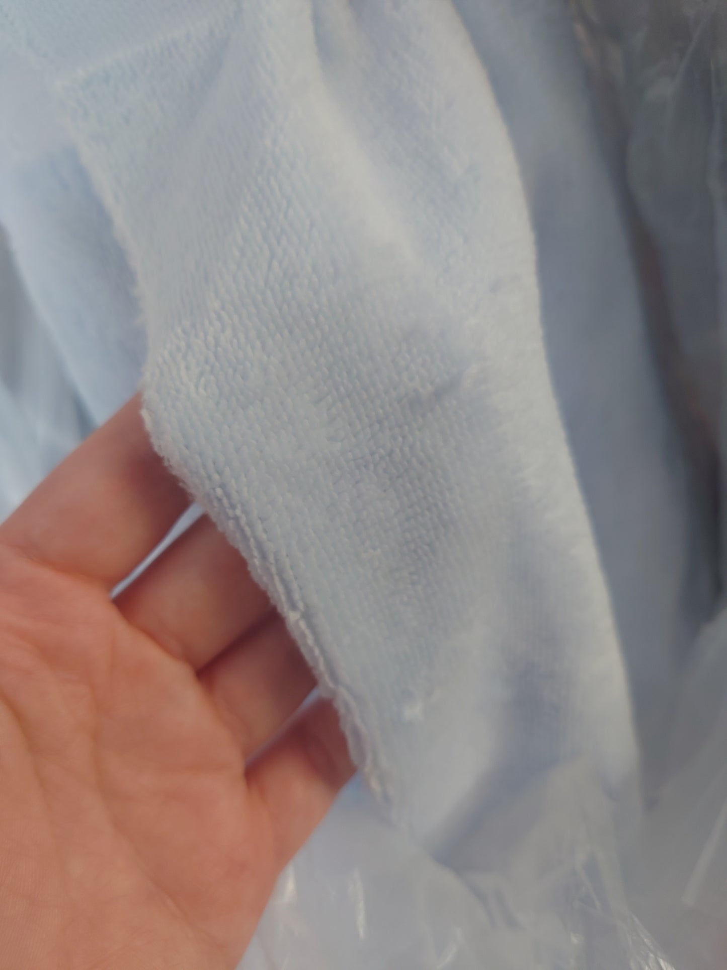 Baby blue bamboo towelling