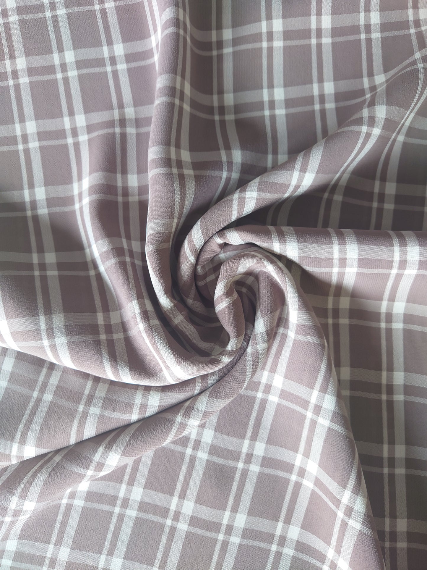 Brown check tartan crepe 3m for £15