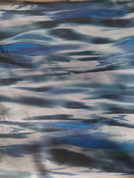 Blue Sea Crepe de chine viscose 3m for £15