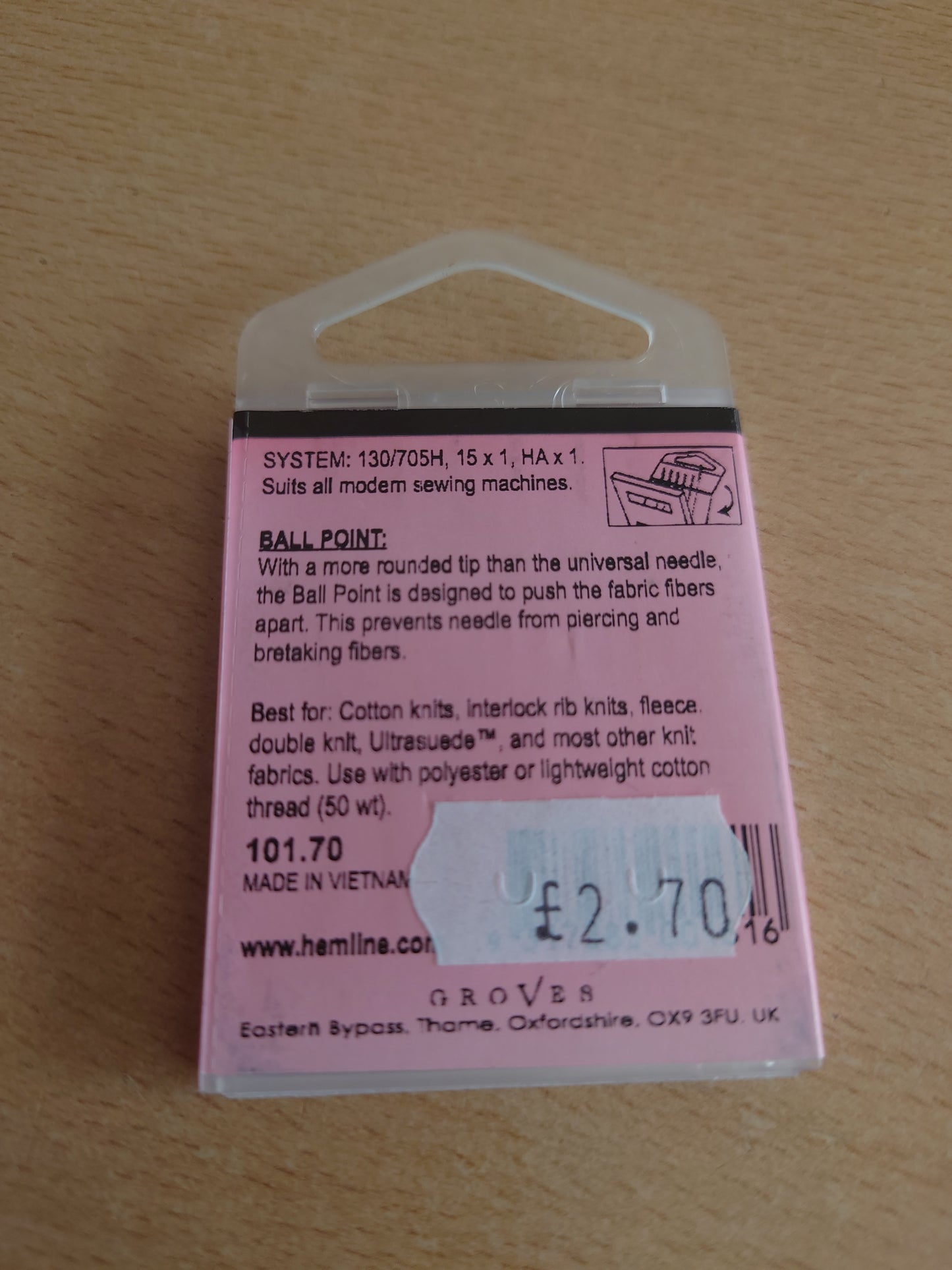 Ballpoint Machine Needles Fine 70/10