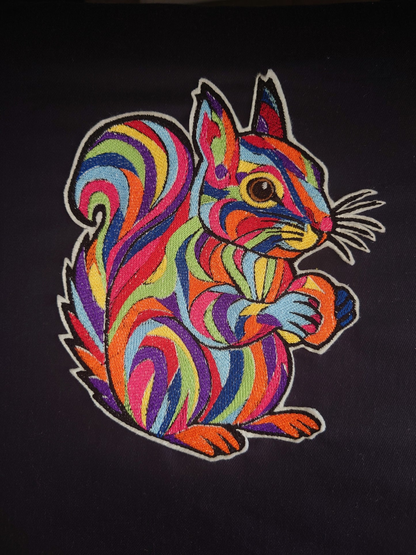 Rainbow Squirrel Embroidery File