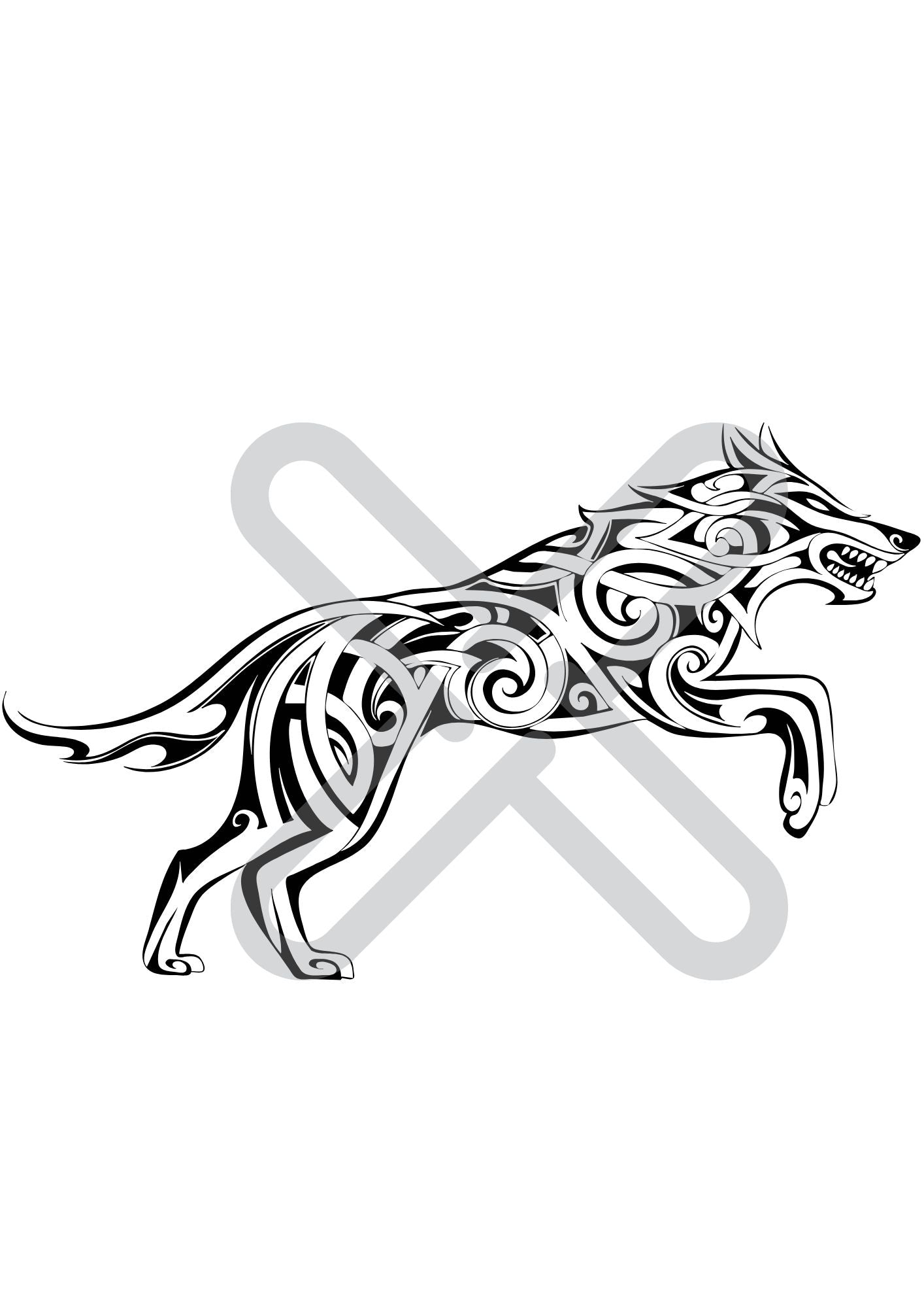 Running Wolf, Machine Embroidery File