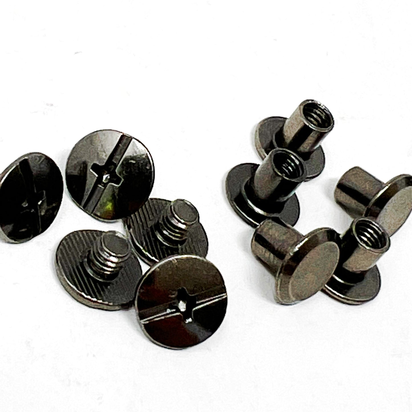Chicago Screws - 10mm diameter x 6mm - gunmetal - pack of 8