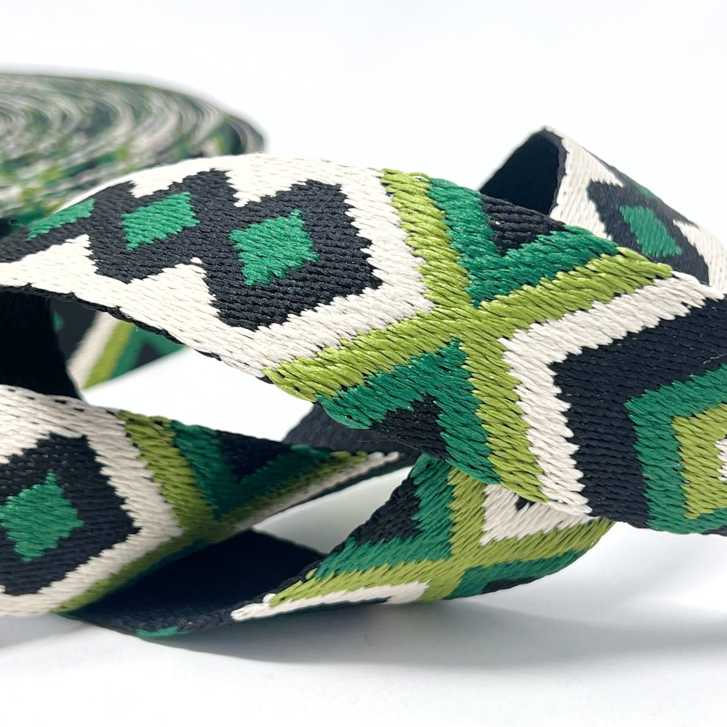 38mm tribal webbing, bottle/leaf/natural/black