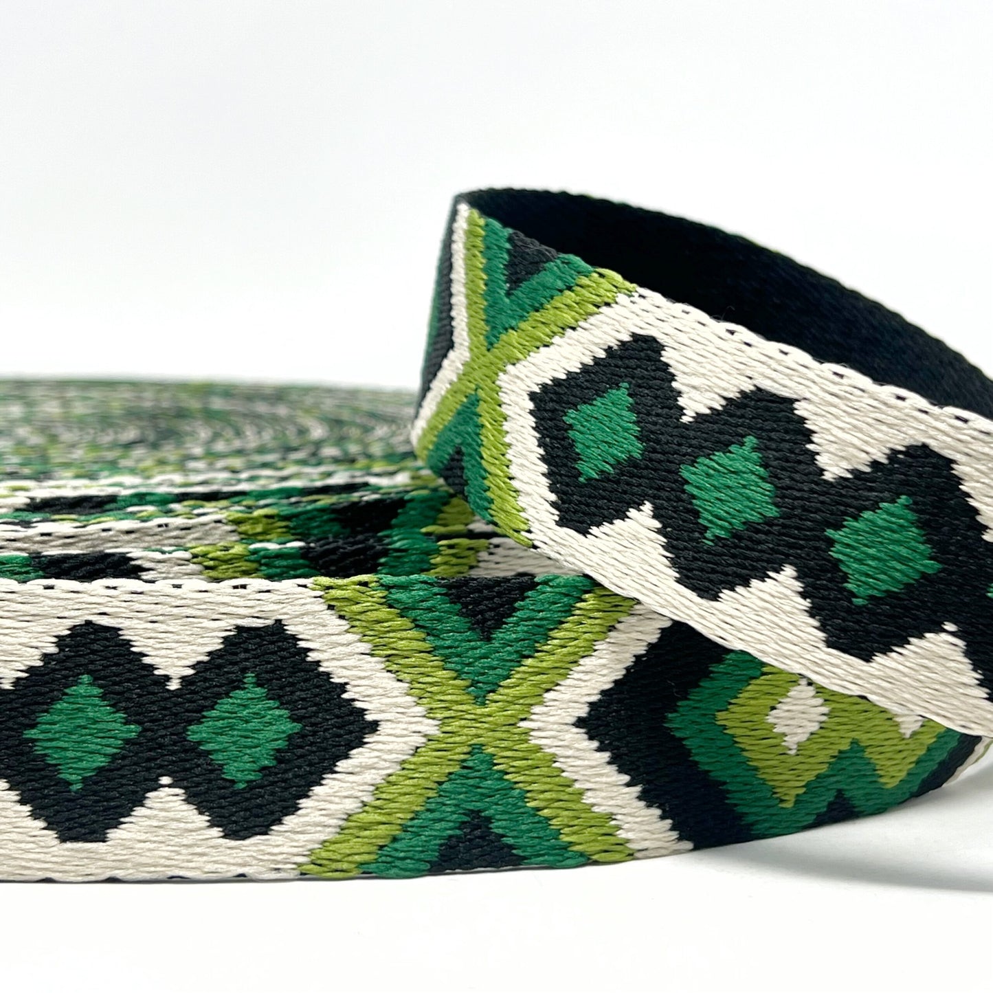 38mm tribal webbing, bottle/leaf/natural/black