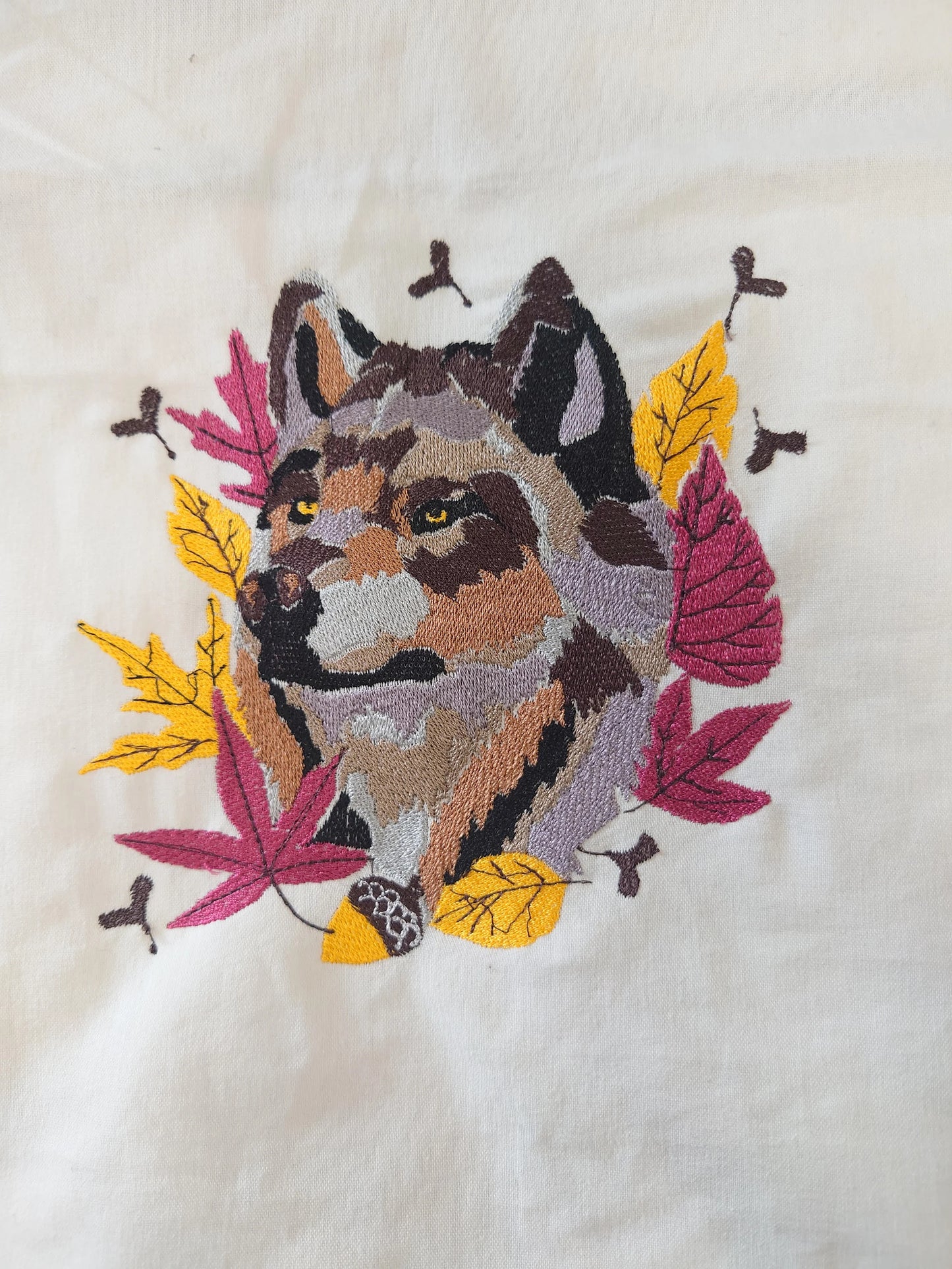Autumn Fall Wolf Embroidery Download File