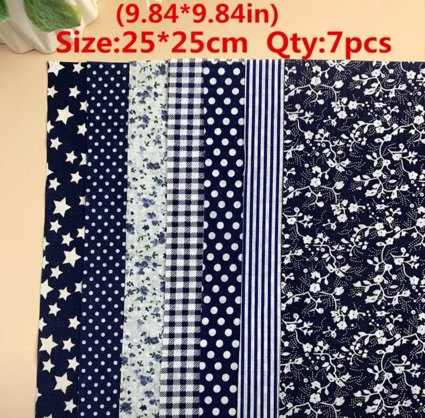 7 pcs navy blue set 25x25cm