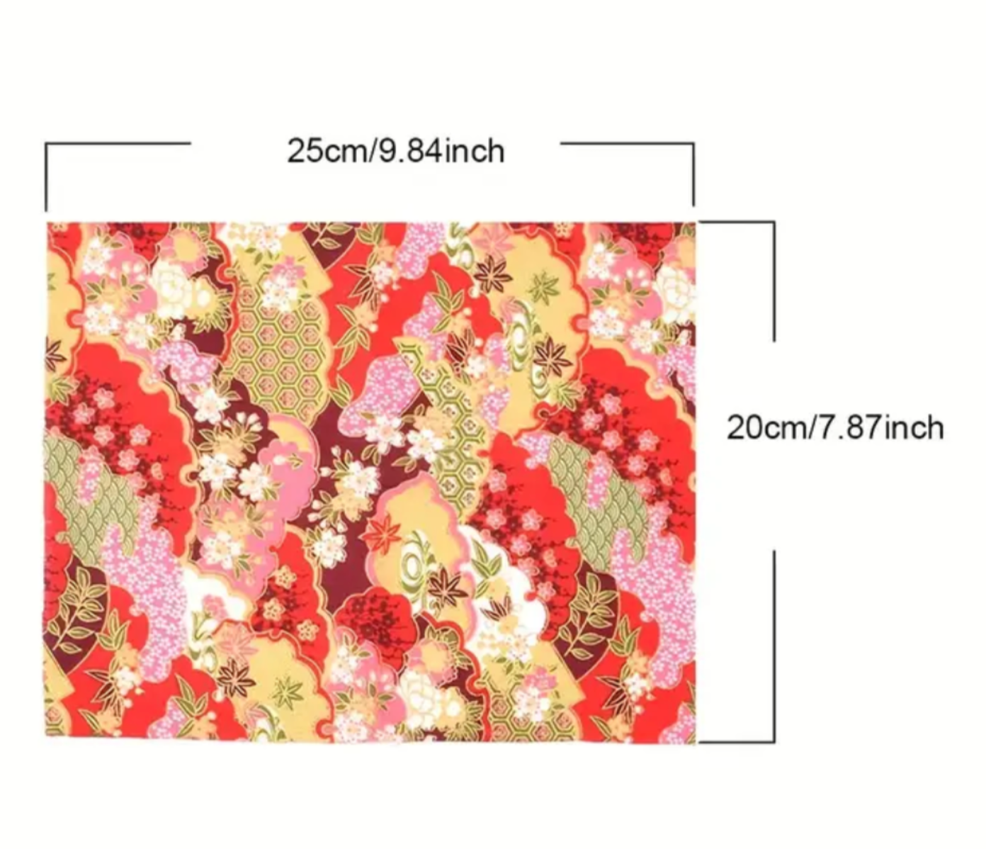 5pcs Red Japanese Set 20x25cm