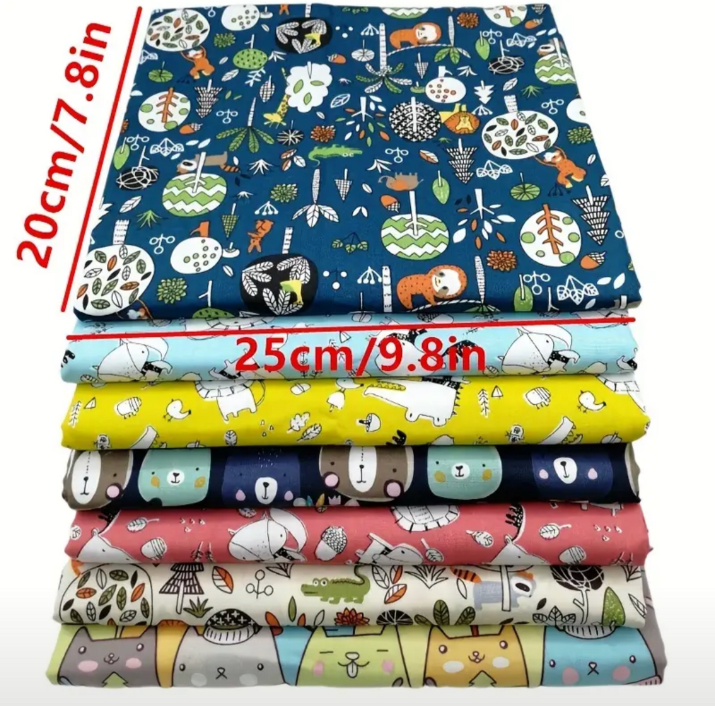 7 piece cartoon animal set 25x25cm pieces