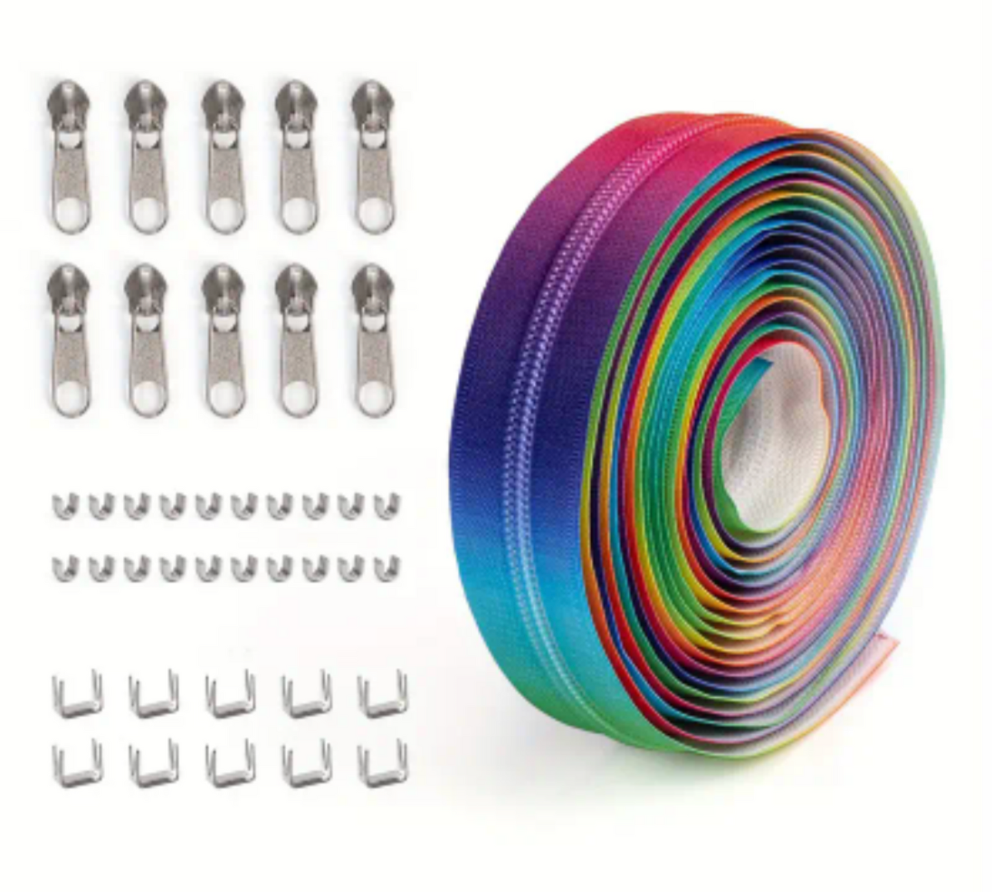 Rainbow Zipper Tape 4.5m long