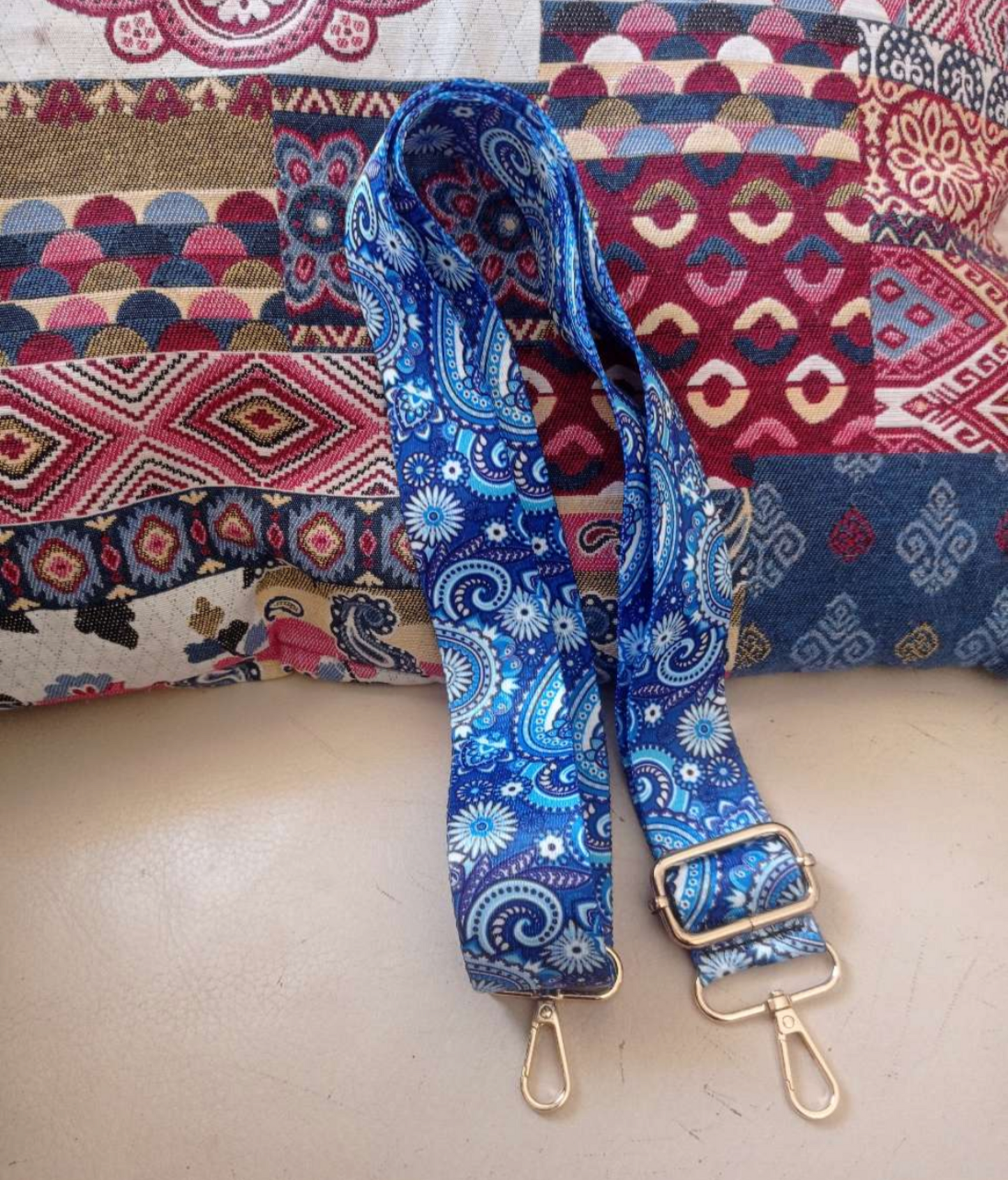 Blue Swirl Bag Strap