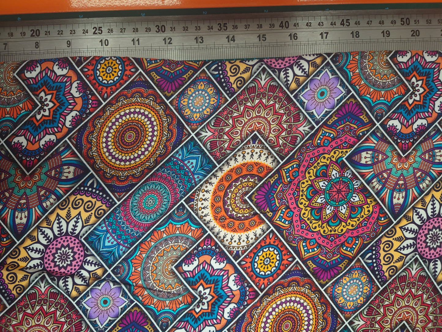 Paisley mandala French Terry