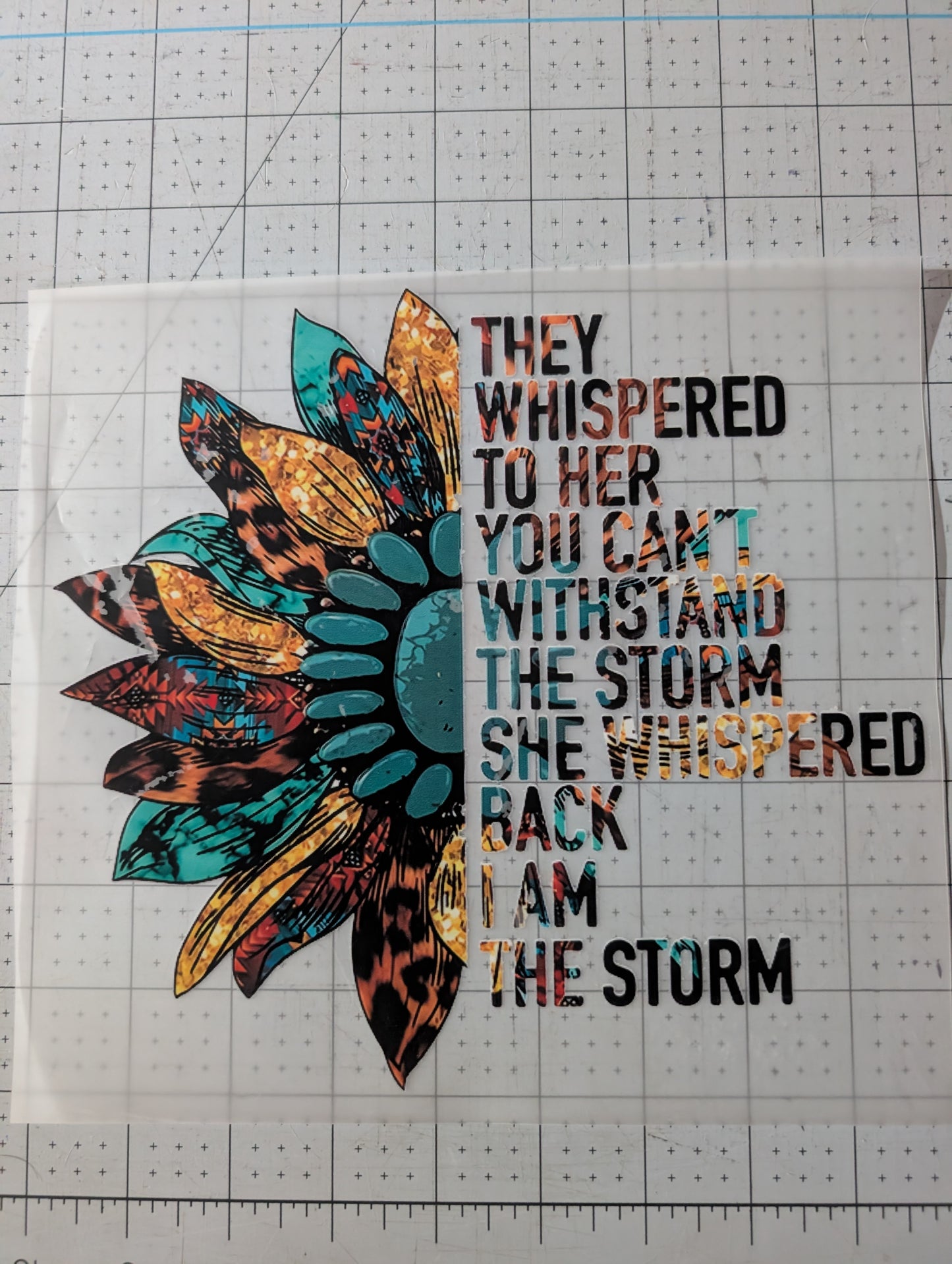 Iron on transfer - sunflower storm 9" x 8"