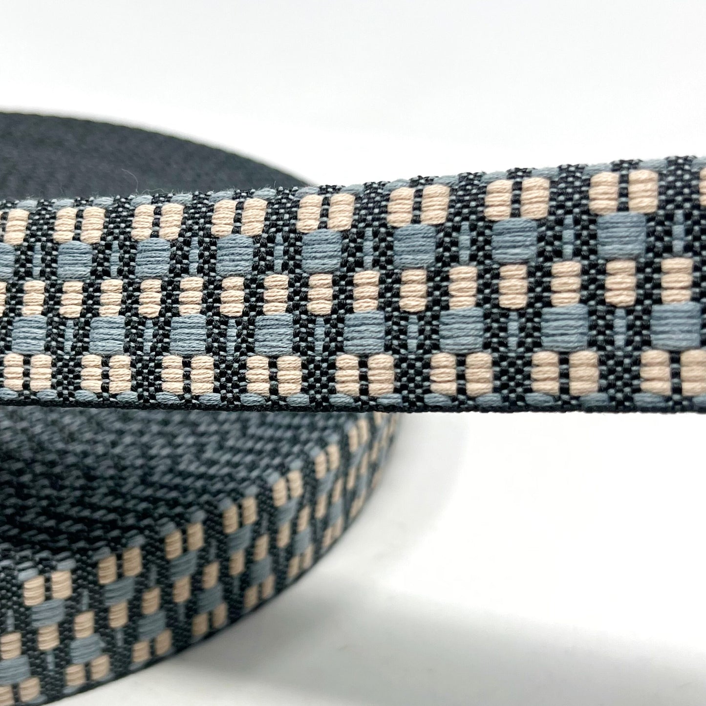 38mm webbing, black/silver/stone, webbing