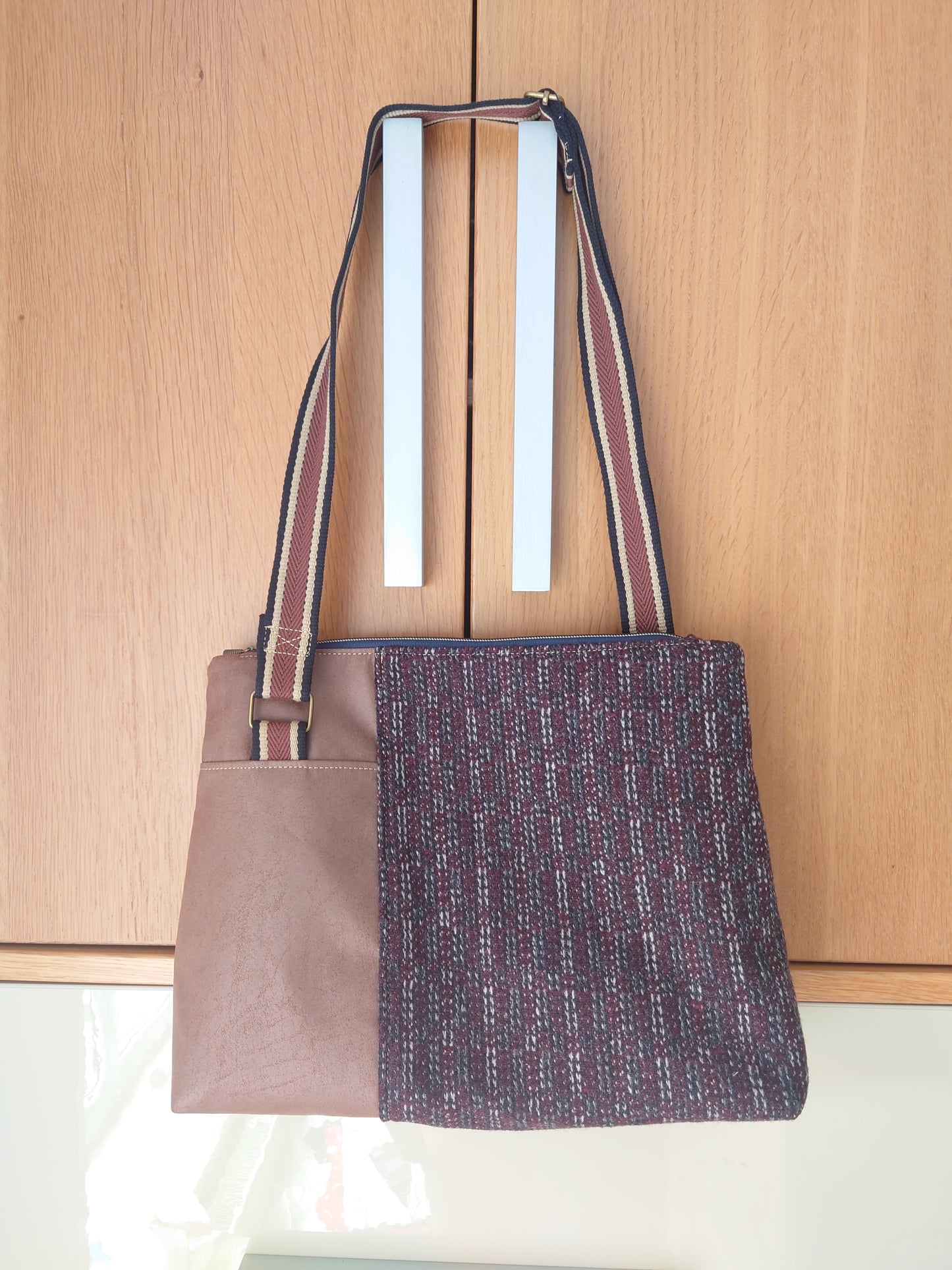 Faux leather & wool mix Handbag