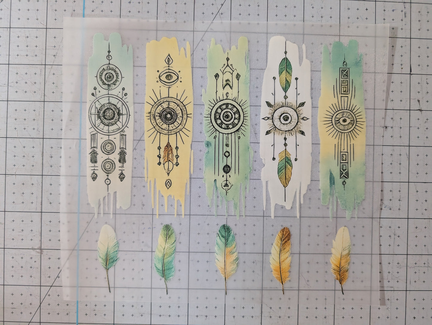 Iron on transfer - boho strips 8" x 8"