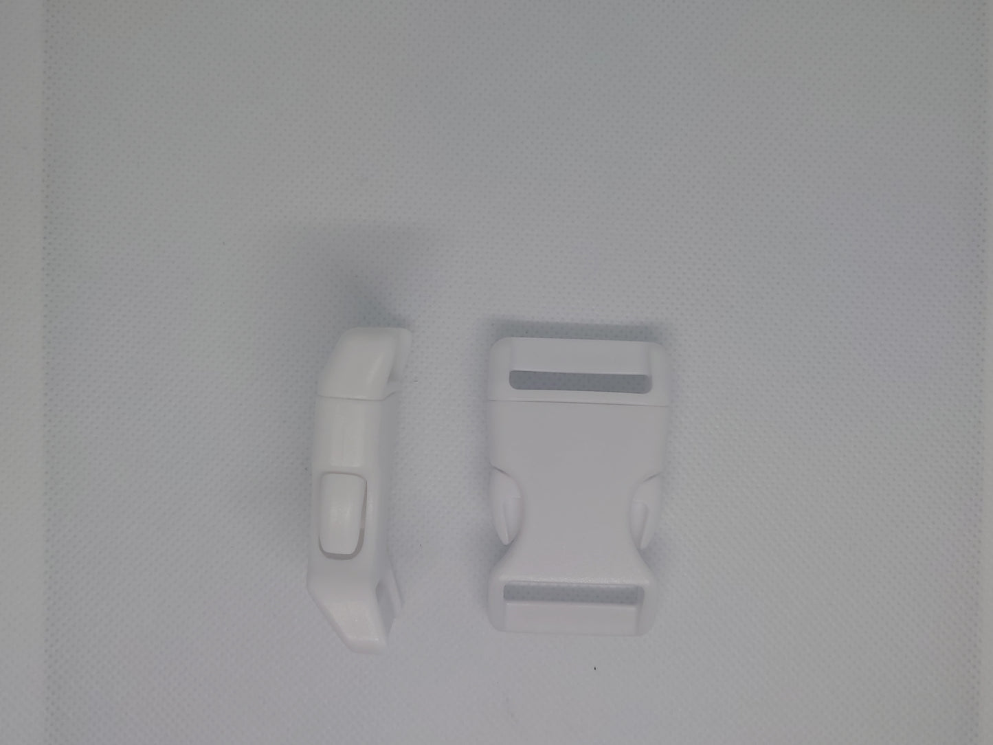 2 x 25mm plastic curved buckle- slide release - White