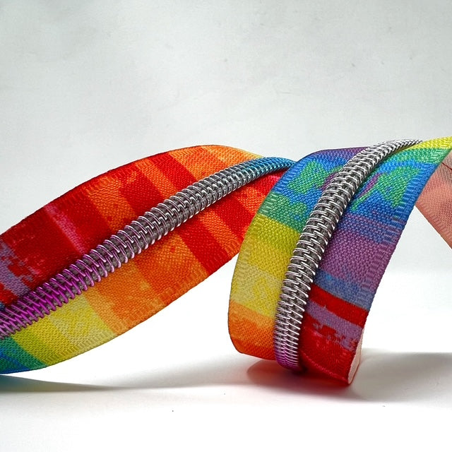 Rainbow stripe #5 zip tape