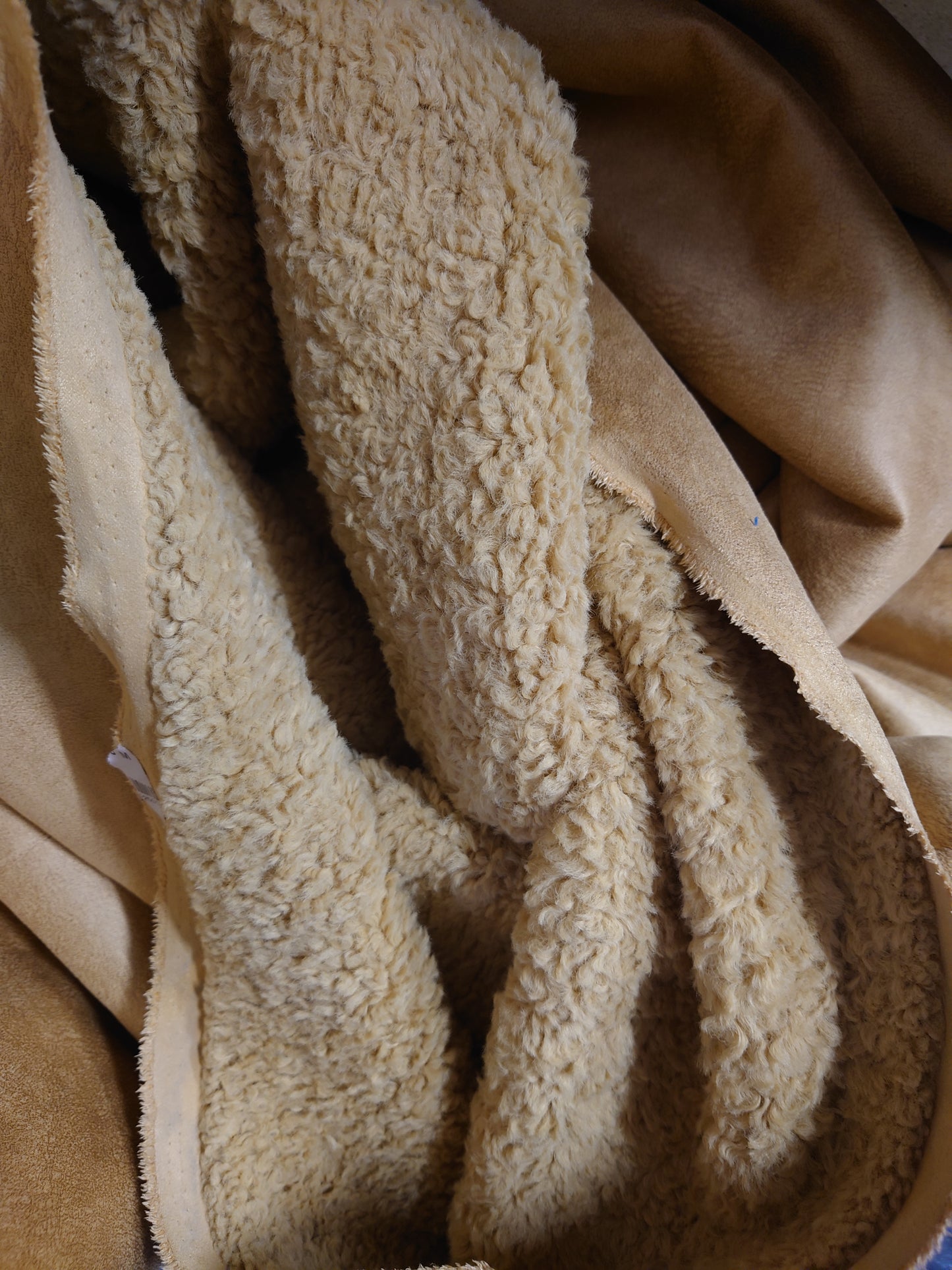 Sherpa Backed Suede - Hazel