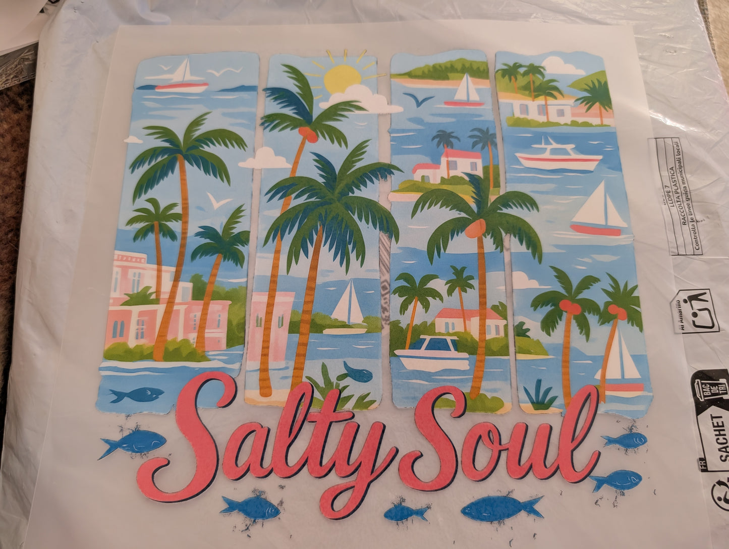 Iron on transfer - beach, salty soul