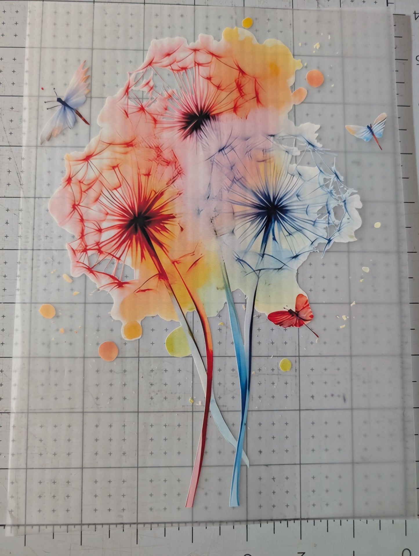 Iron on transfer - dandelion 7" x 10"