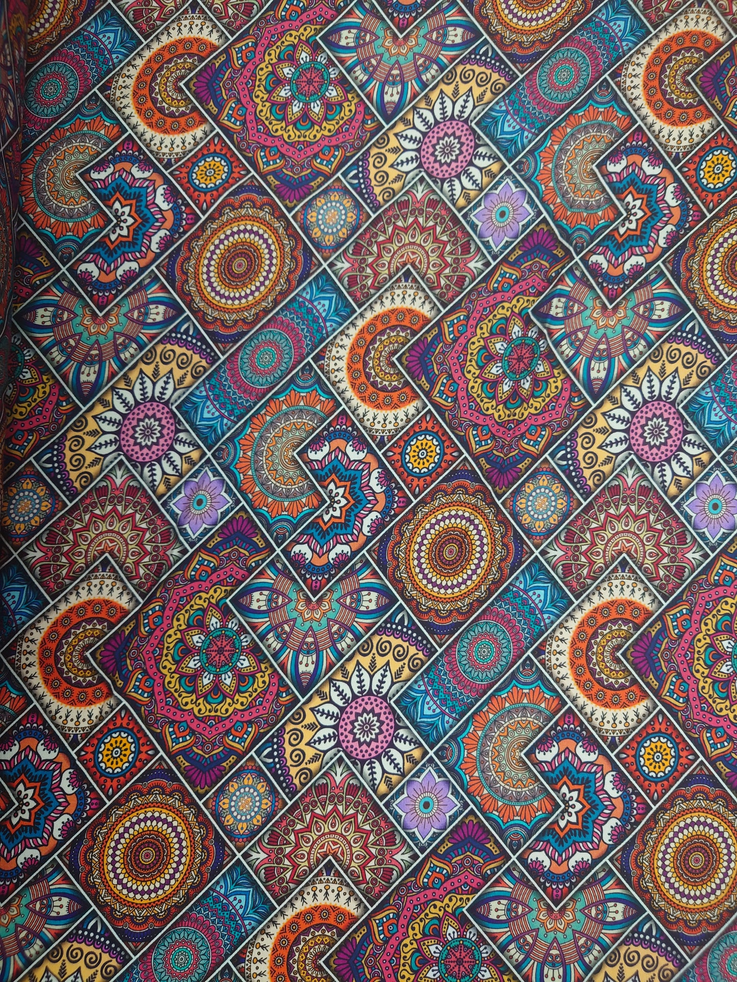 Paisley mandala French Terry