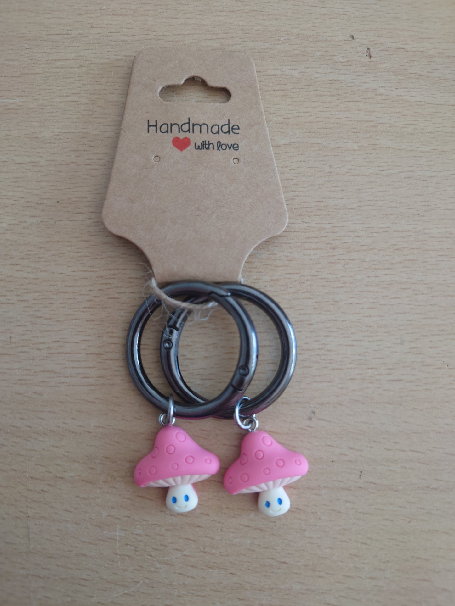 Pink mushroom boot charms