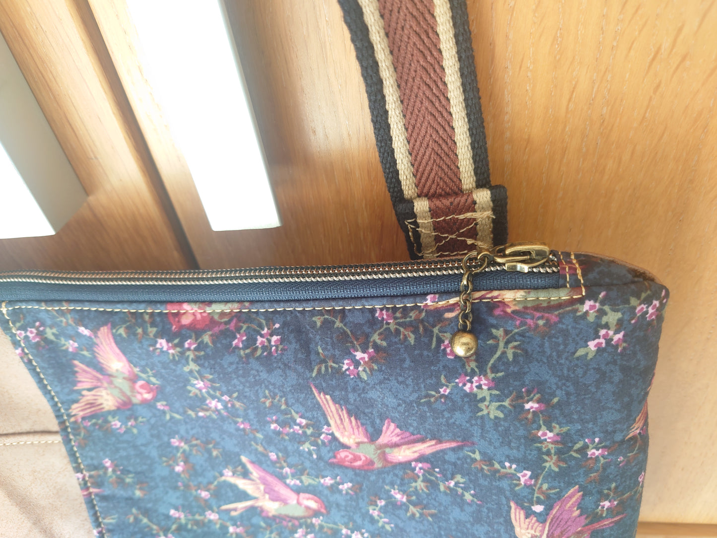 Faux leather & cotton Handbag