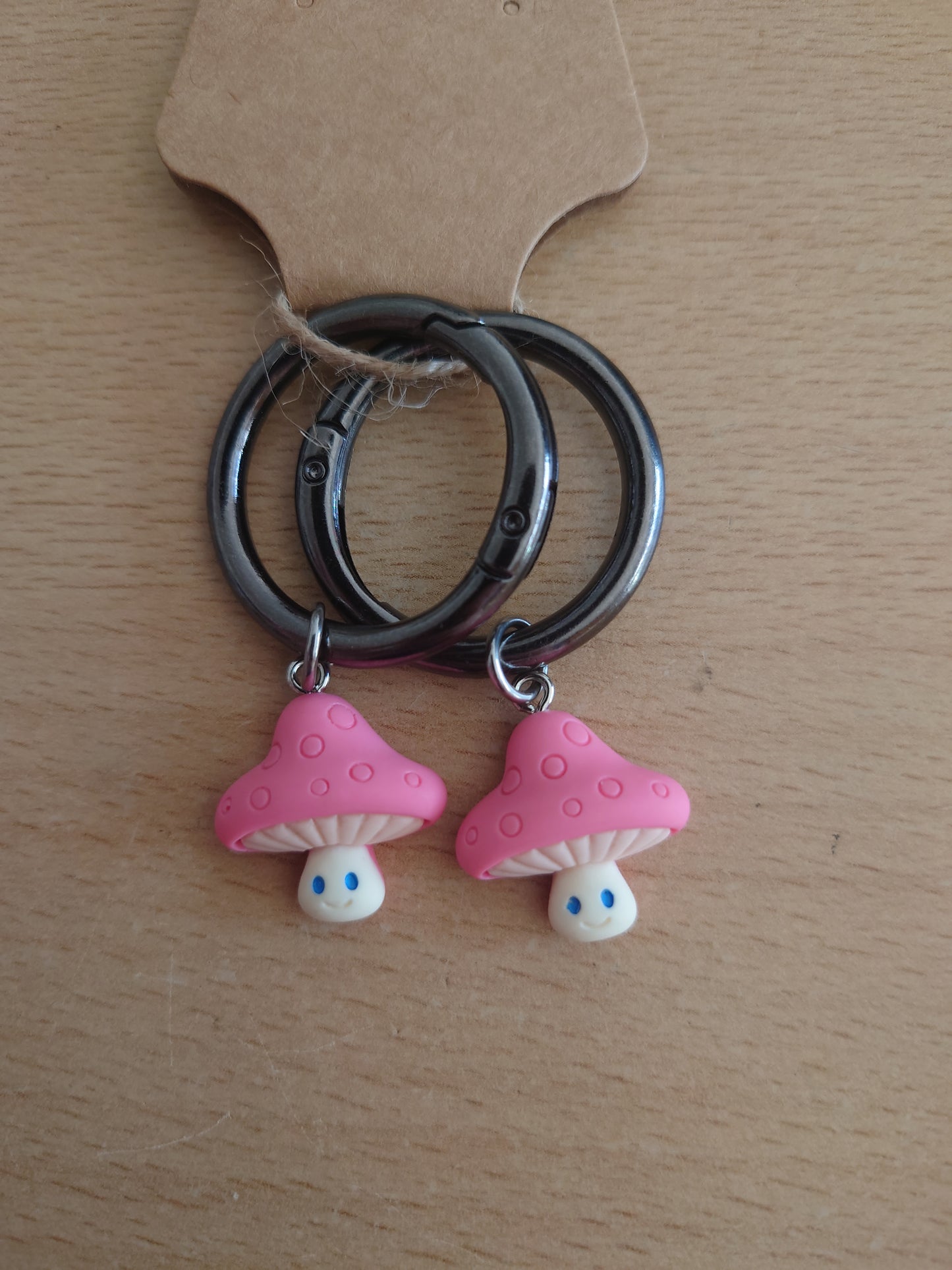Pink mushroom boot charms