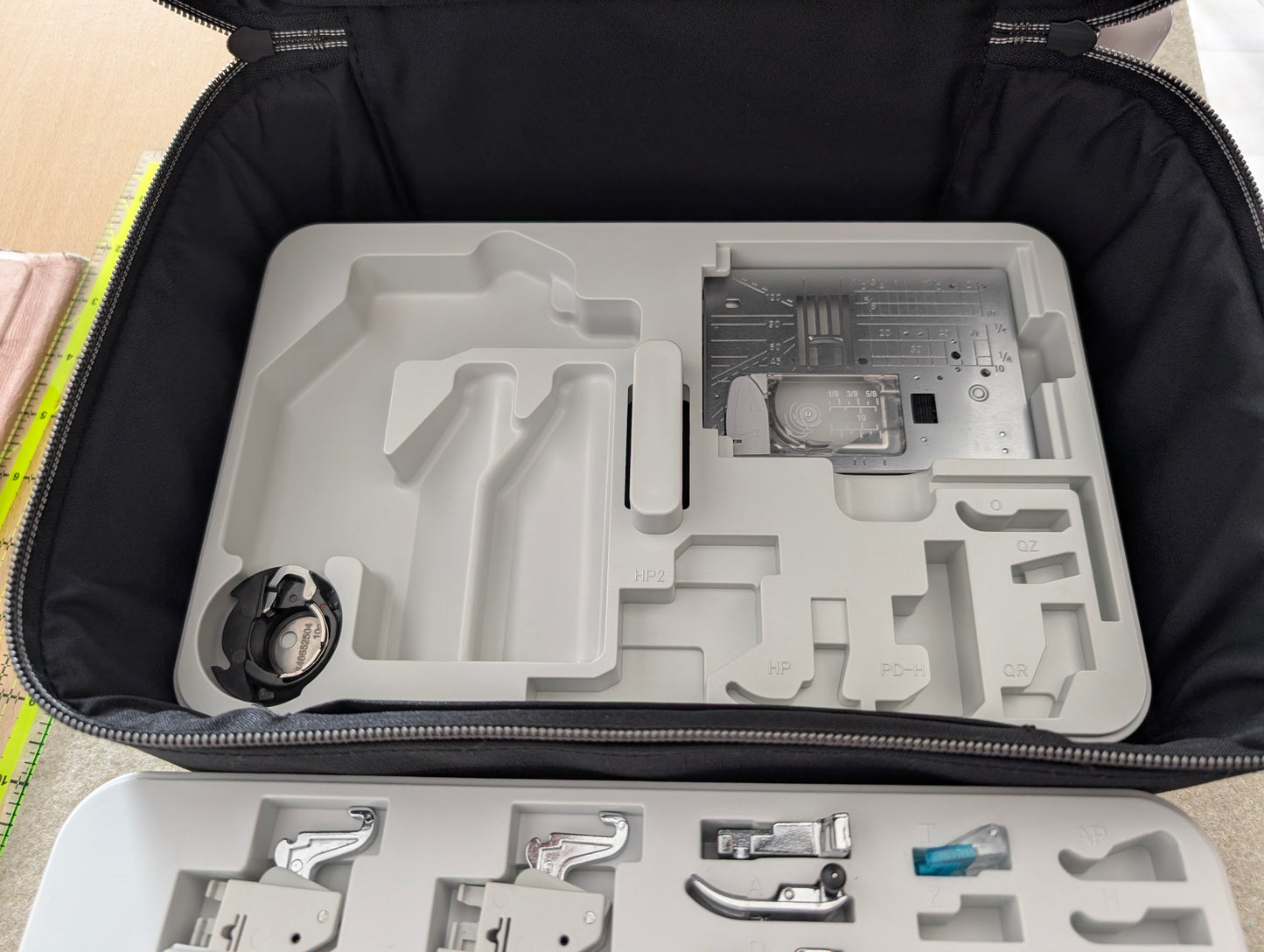 Janome sewing machine feet and accessories box