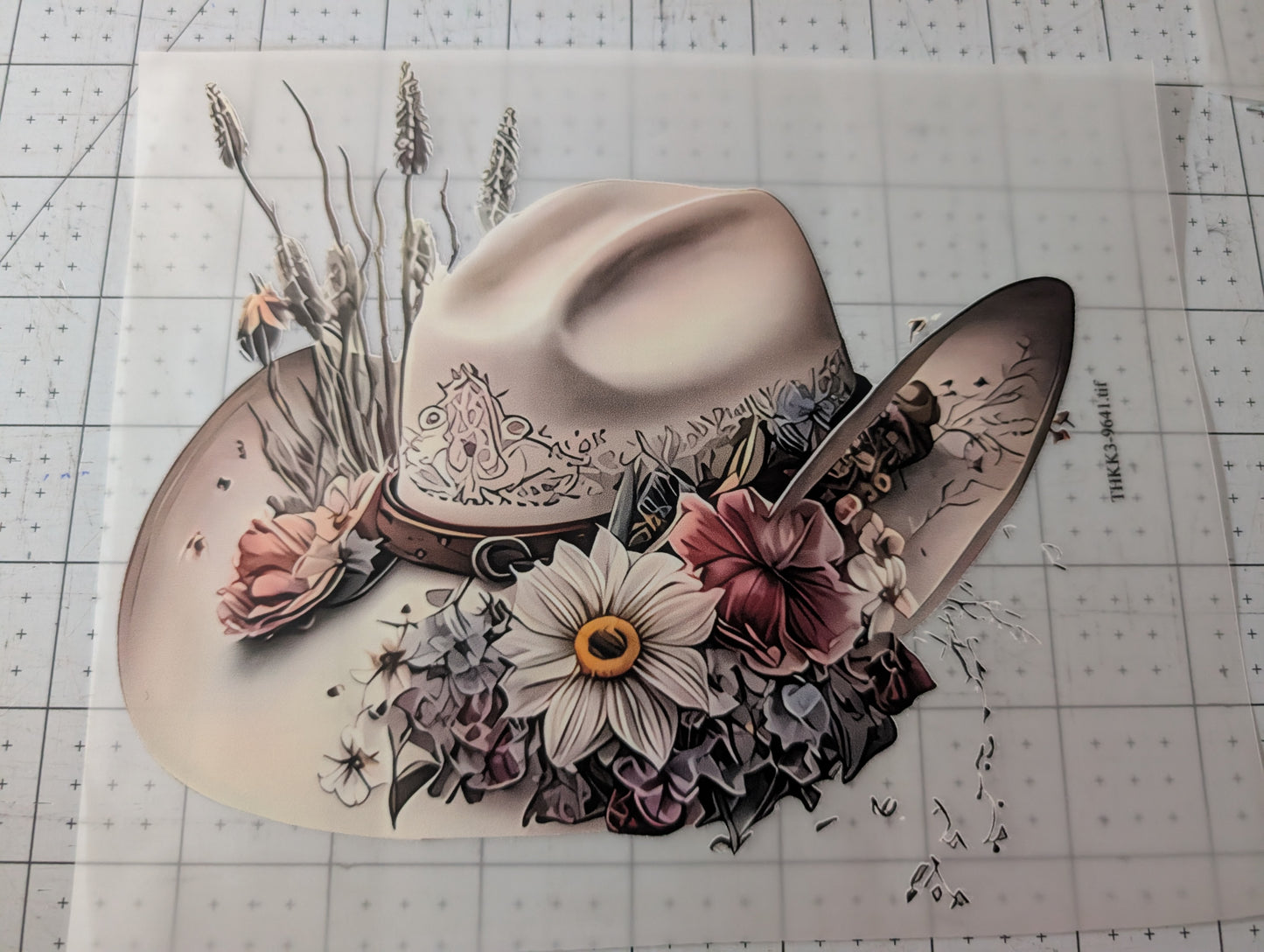 Iron on transfer - cowboy hat 7" x 6"