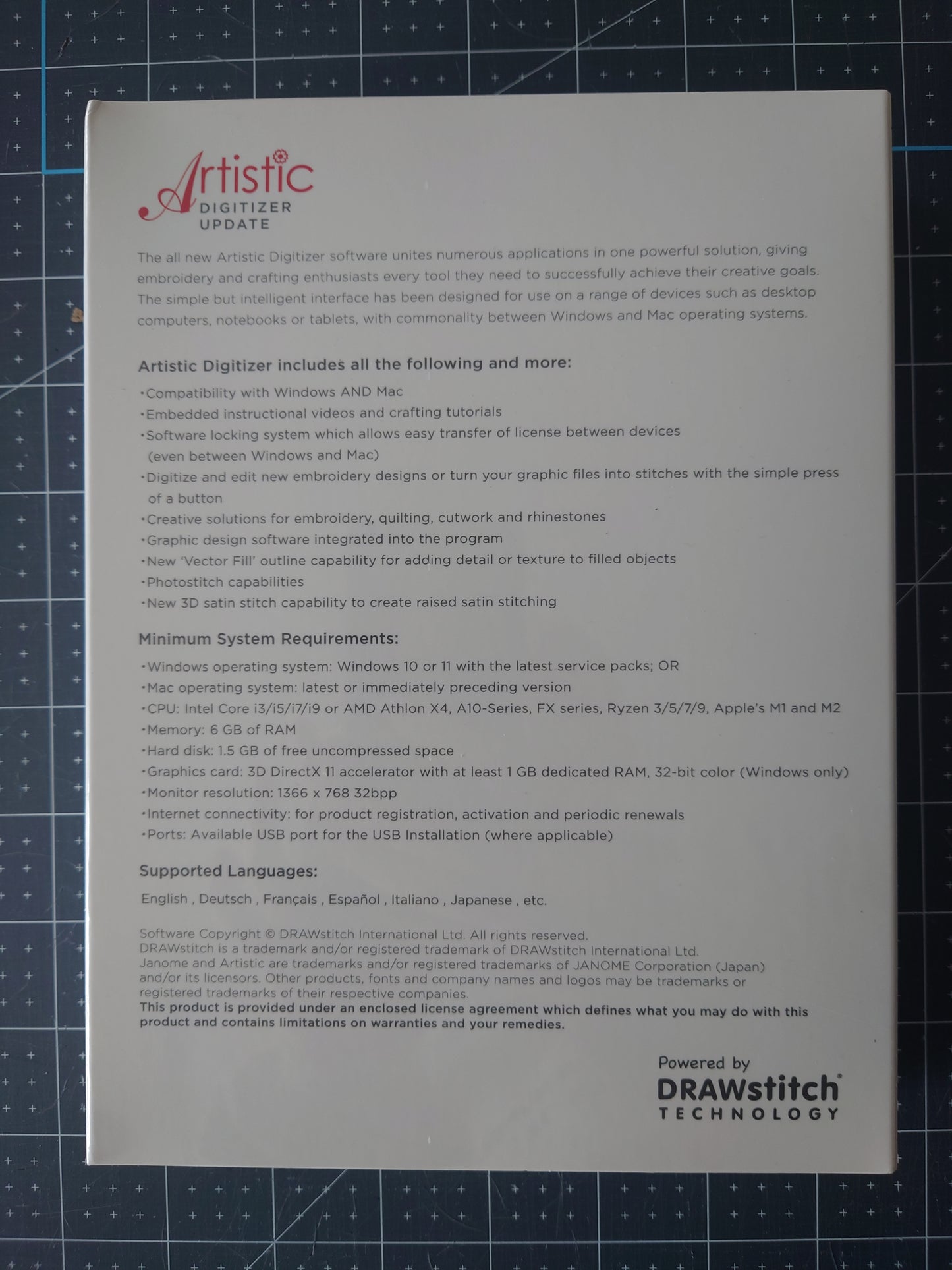 202554006 Artistic Digitizer update kit for Full from version (1.0-1.7 Full) to V2 Full