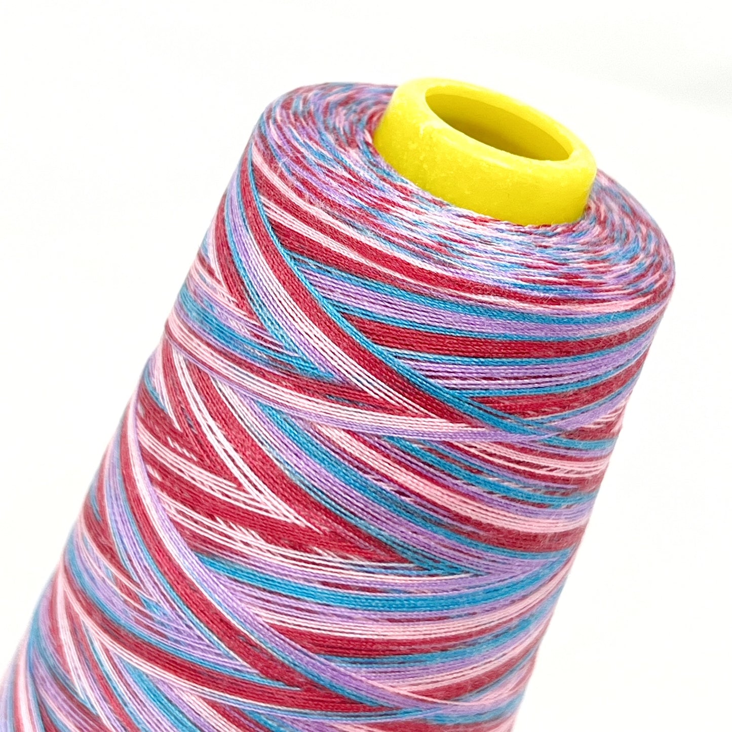 Pink/blue/lilac variegated overlocker cones