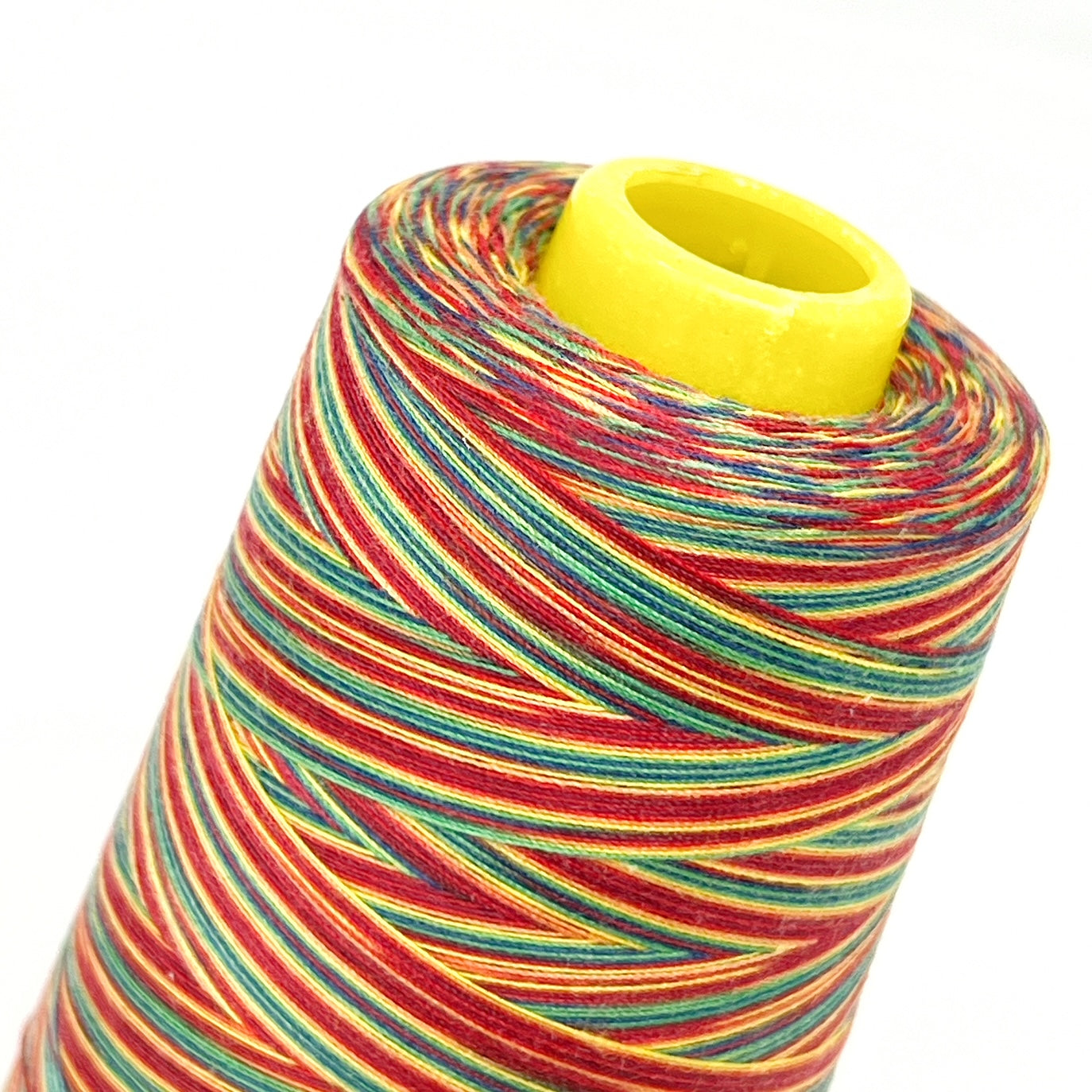 Red/Gold/Green variegated rainbow overlocker cones