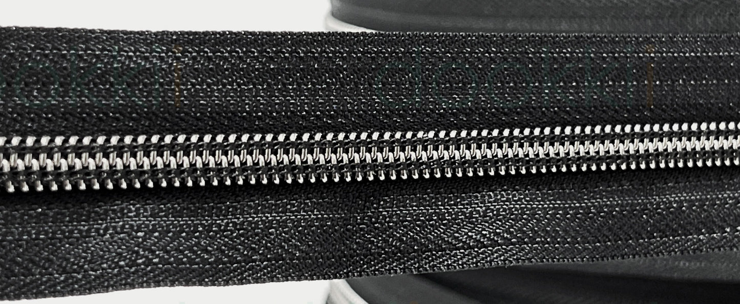 Black Zip Tape with Gunmetal Teeth #5