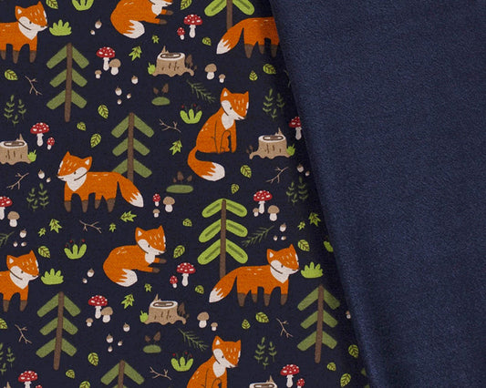 Forest Foxes Printed Alpine Fleece
Navy