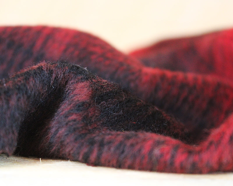 Red Sketchy Check Wool Mix