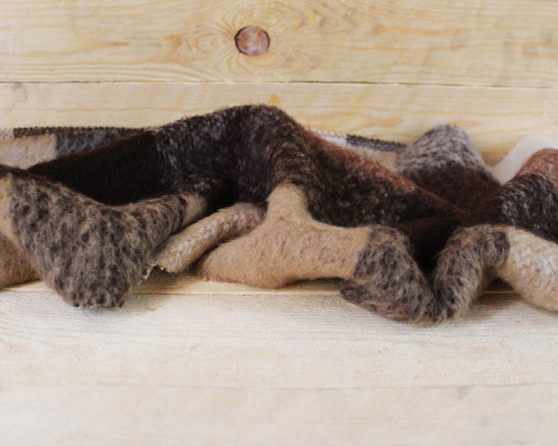 Brown Large Check Wool Mix