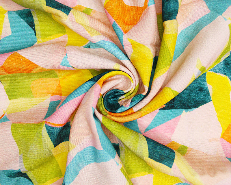 Little Johnny Geometric Watercolour Linen Mix