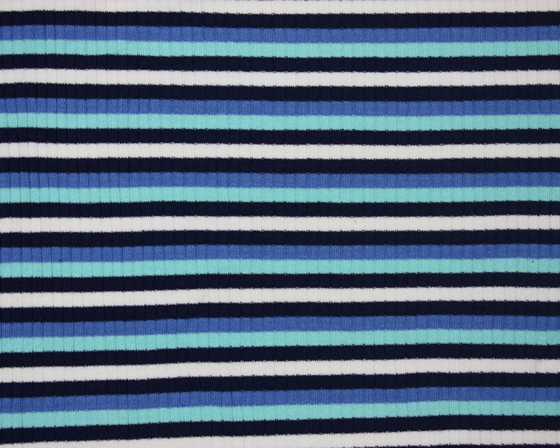Contrast Stripe Viscose Ribbing Jersey