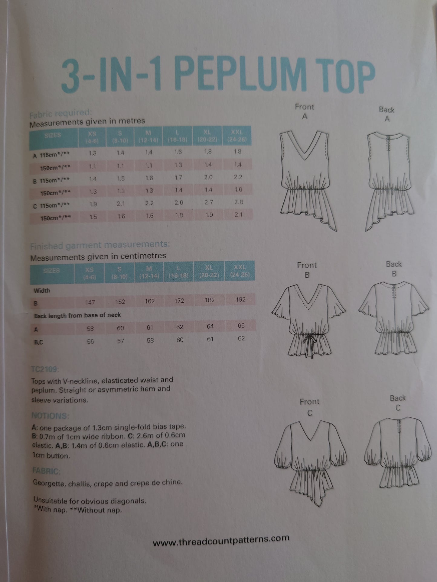 3 in 1 Peplum Top by Threadcount