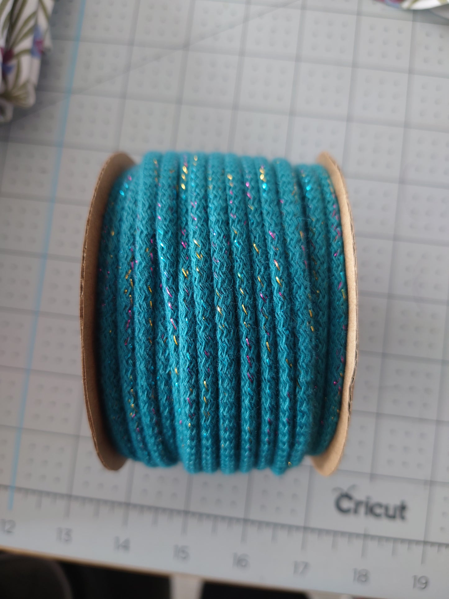 Petrol Multi Colour Giltter Cord 5mm