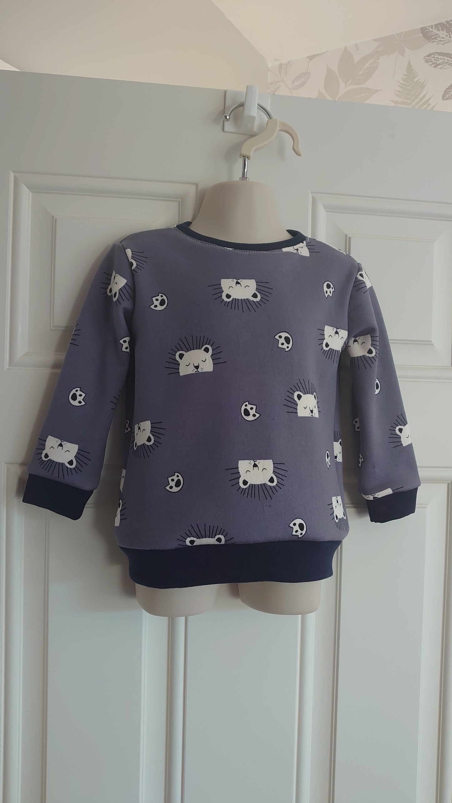 Grey Sleepy Lion Minkey Backed Alpine Fleece Sweatshirt