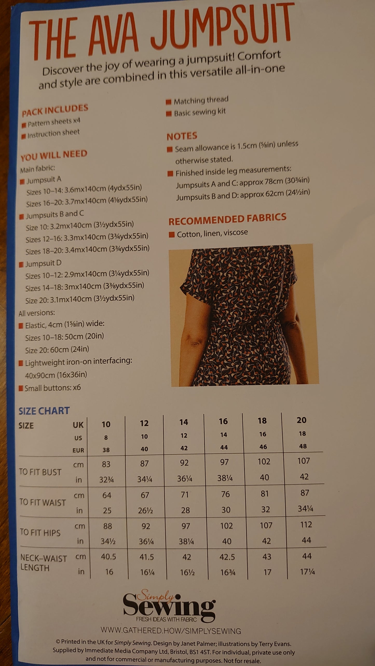 The Ava Jumpsuit Sewing Pattern