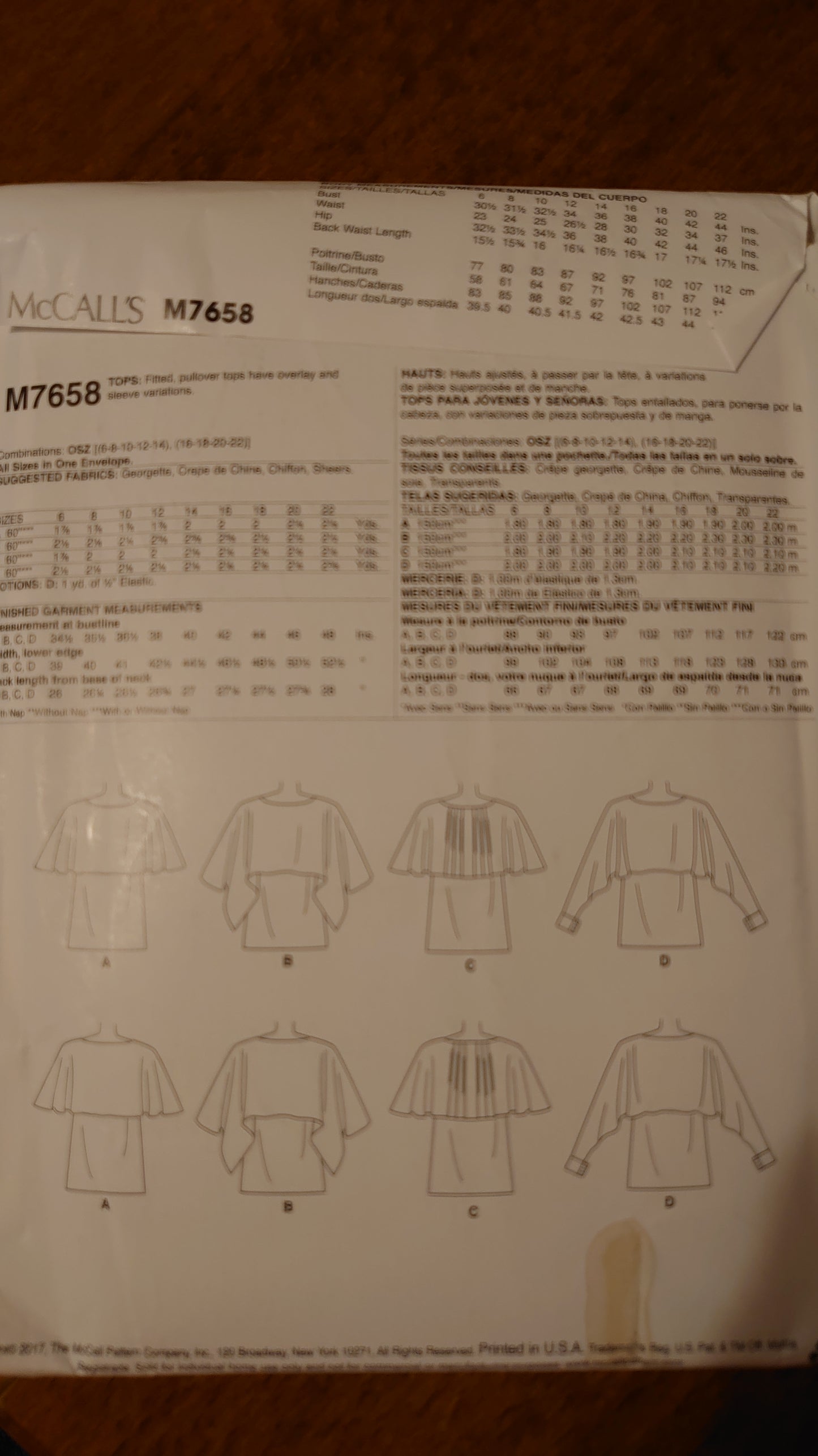 McCall's M7658 Sewing Pattern